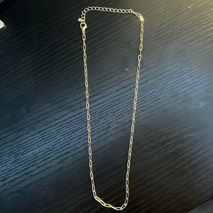 Gold Plated Paperclip Chain Necklace